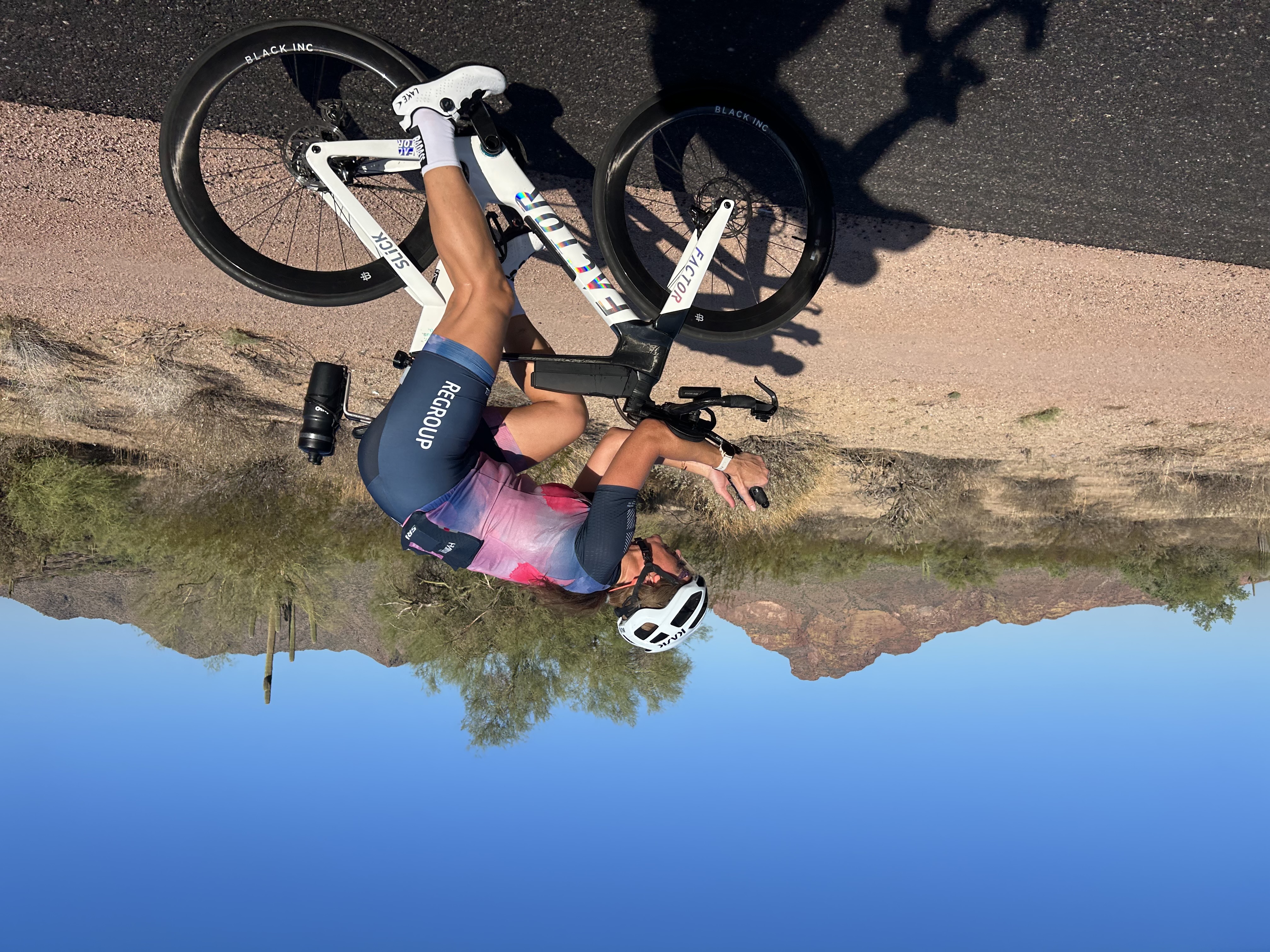 Amy training on her TT bike for her first full IRONMAN