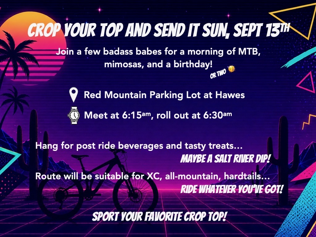 Tracey's MTB birthday ride details
